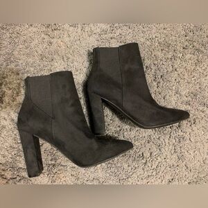 H&M Black suede high heel boots size 5.5